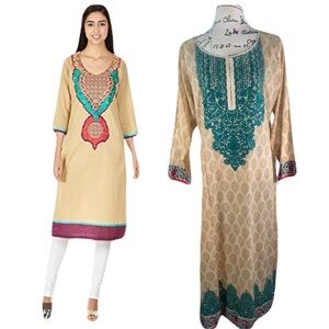Indian Embroidered Print Dress